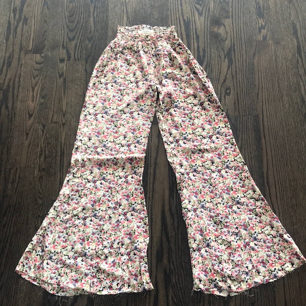 Free People Floral Wide Leg Pants